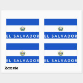 Sticker Rectangulaire nom du symbole du pays salvador (Feuille)