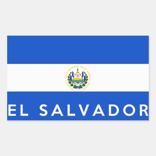 Sticker Rectangulaire nom du symbole du pays salvador (Devant)