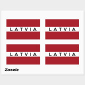Sticker Rectangulaire nom du texte de l'indicateur de pays de la letvia (Feuille)
