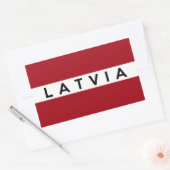 Sticker Rectangulaire nom du texte de l'indicateur de pays de la letvia (Enveloppe)