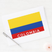 Sticker Rectangulaire nom du texte du drapeau de la colombie (Enveloppe)