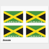 Sticker Rectangulaire nom du texte du drapeau de la Jamaïque (Feuille)