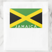 Sticker Rectangulaire nom du texte du drapeau de la Jamaïque (Sac)