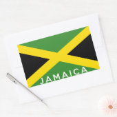 Sticker Rectangulaire nom du texte du drapeau de la Jamaïque (Enveloppe)