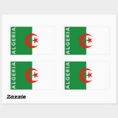 Sticker Rectangulaire nom du texte du drapeau du pays algérien (Feuille)