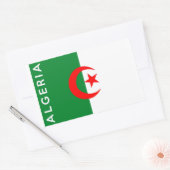 Sticker Rectangulaire nom du texte du drapeau du pays algérien (Enveloppe)