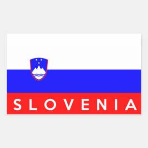 Sticker Rectangulaire nom du texte du drapeau du pays de la slovénie