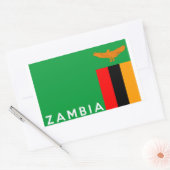 Sticker Rectangulaire nom du texte du drapeau du pays de la zambie (Enveloppe)