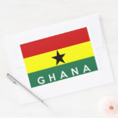 Sticker Rectangulaire nom du texte du drapeau du pays ghana (Enveloppe)
