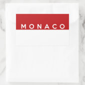 Sticker Rectangulaire nom du texte du drapeau du pays monaco (Sac)