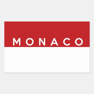 Sticker Rectangulaire nom du texte du drapeau du pays monaco