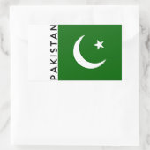 Sticker Rectangulaire nom du texte du drapeau du pays pakistan (Sac)