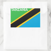 Sticker Rectangulaire nom du texte du drapeau du pays tanzanie (Sac)