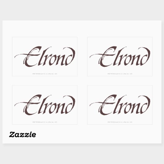 Sticker Rectangulaire Nom ELROND™ Solide (Feuille)