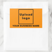 Sticker Rectangulaire Nom et logo de l'entreprise en orange (Sac)