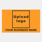 Sticker Rectangulaire Nom et logo de l'entreprise en orange (Devant)