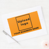 Sticker Rectangulaire Nom et logo de l'entreprise en orange (Enveloppe)