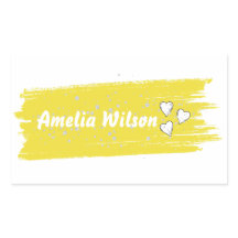 Nom long personnalisé jaune parties scintillant