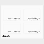 Sticker Rectangulaire Nom modifiable minimal simple ou autre texte (Feuille)