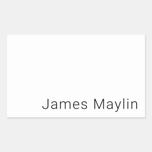 Sticker Rectangulaire Nom modifiable minimal simple ou autre texte (Devant)