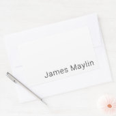 Sticker Rectangulaire Nom modifiable minimal simple ou autre texte (Enveloppe)