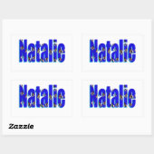 Sticker Rectangulaire Nom 'Natalie' fait à partir de cochons d'Inde, (Feuille)