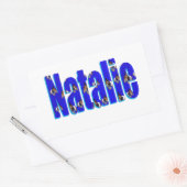 Sticker Rectangulaire Nom 'Natalie' fait à partir de cochons d'Inde, (Enveloppe)