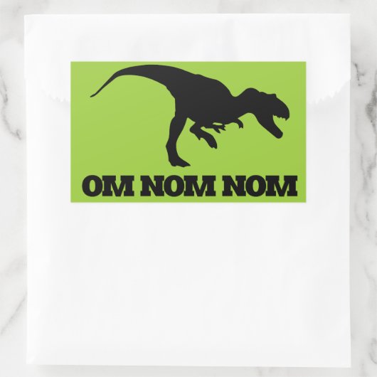 Sticker Rectangulaire Nom Nom Om Nom (Sac)