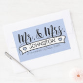 Sticker Rectangulaire Nom nouveau Bannière blanche (Enveloppe)