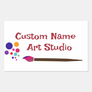 Sticker Rectangulaire Nom personnalisé Art Studio Artist Painter