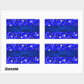 Sticker Rectangulaire Nom personnalisé crosse bleue (Feuille)