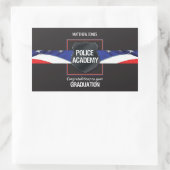 Sticker Rectangulaire Nom personnalisé, diplôme de l'académie de police (Sac)