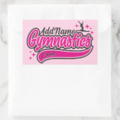 Sticker Rectangulaire NOM personnalisé Gymnaste Split Leap Gymnastique (Sac)