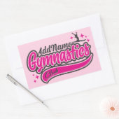 Sticker Rectangulaire NOM personnalisé Gymnaste Split Leap Gymnastique (Enveloppe)