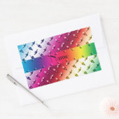 Sticker Rectangulaire Nom personnalisé rainbow diamant acier (Enveloppe)