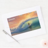 Sticker Rectangulaire Nom personnalisé Surf (Enveloppe)