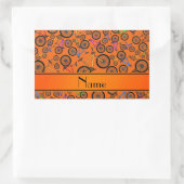 Sticker Rectangulaire Nom personnalisé VTT orange (Sac)