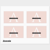 Sticker Rectangulaire Nom personnel minimaliste Pastel Pink (Feuille)
