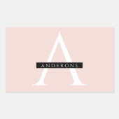 Sticker Rectangulaire Nom personnel minimaliste Pastel Pink (Devant)