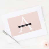 Sticker Rectangulaire Nom personnel minimaliste Pastel Pink (Enveloppe)