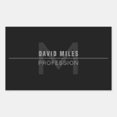 Sticker Rectangulaire Nom professionnel gris foncé moderne (Devant)