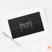 Sticker Rectangulaire Nom professionnel gris foncé moderne (Enveloppe)