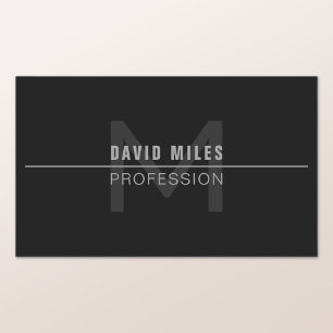 Sticker Rectangulaire Nom professionnel gris foncé moderne