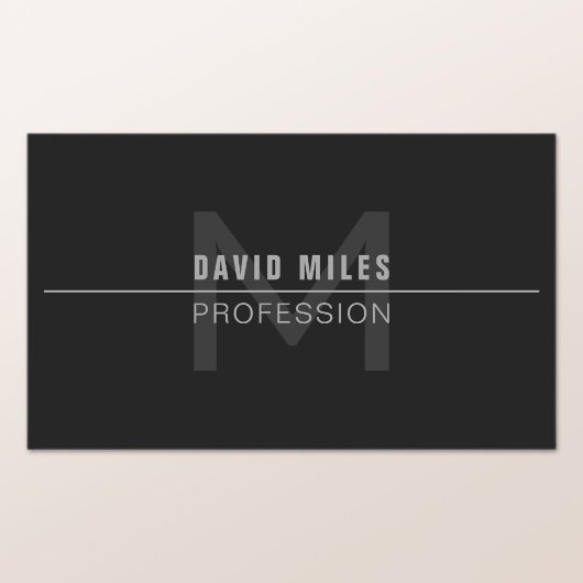 Sticker Rectangulaire Nom professionnel gris foncé moderne