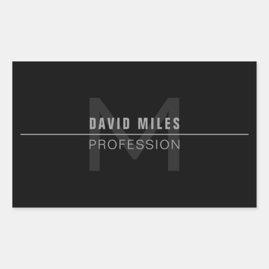 Sticker Rectangulaire Nom professionnel moderne Dark Grey (Devant)
