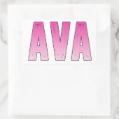 Sticker Rectangulaire Nom rose Ava (Sac)