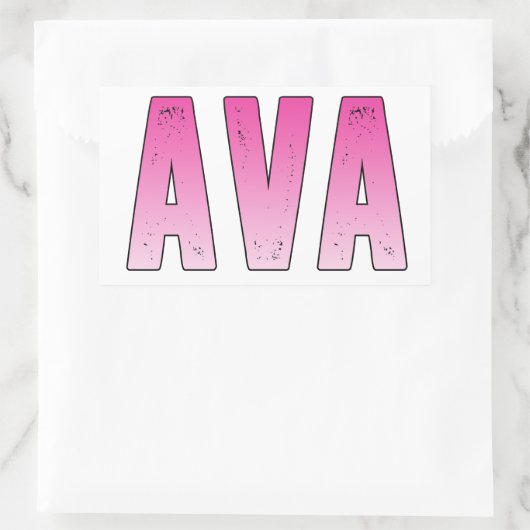 Sticker Rectangulaire Nom rose Ava (Sac)