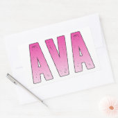 Sticker Rectangulaire Nom rose Ava (Enveloppe)
