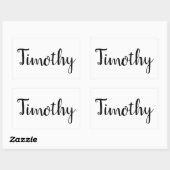 Sticker Rectangulaire Nom Timothy, (Feuille)