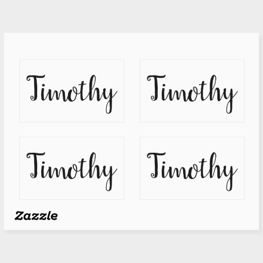 Sticker Rectangulaire Nom Timothy, (Feuille)